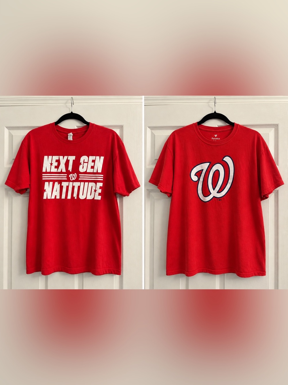 Washington Nationals Baseball Fanatics T-Shirts, Set of 2, Unisex Size XL